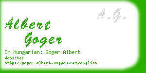 albert goger business card